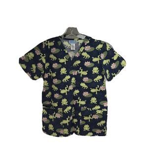 Lot of 6 Womens Uniform Medical Pullover Scrub Tops Shirts XS Pockets Cotton